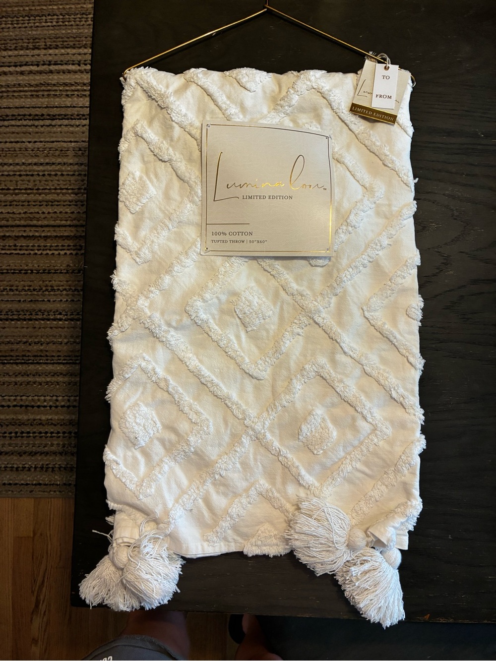 Nordstrom White Cotton Tufted Throw